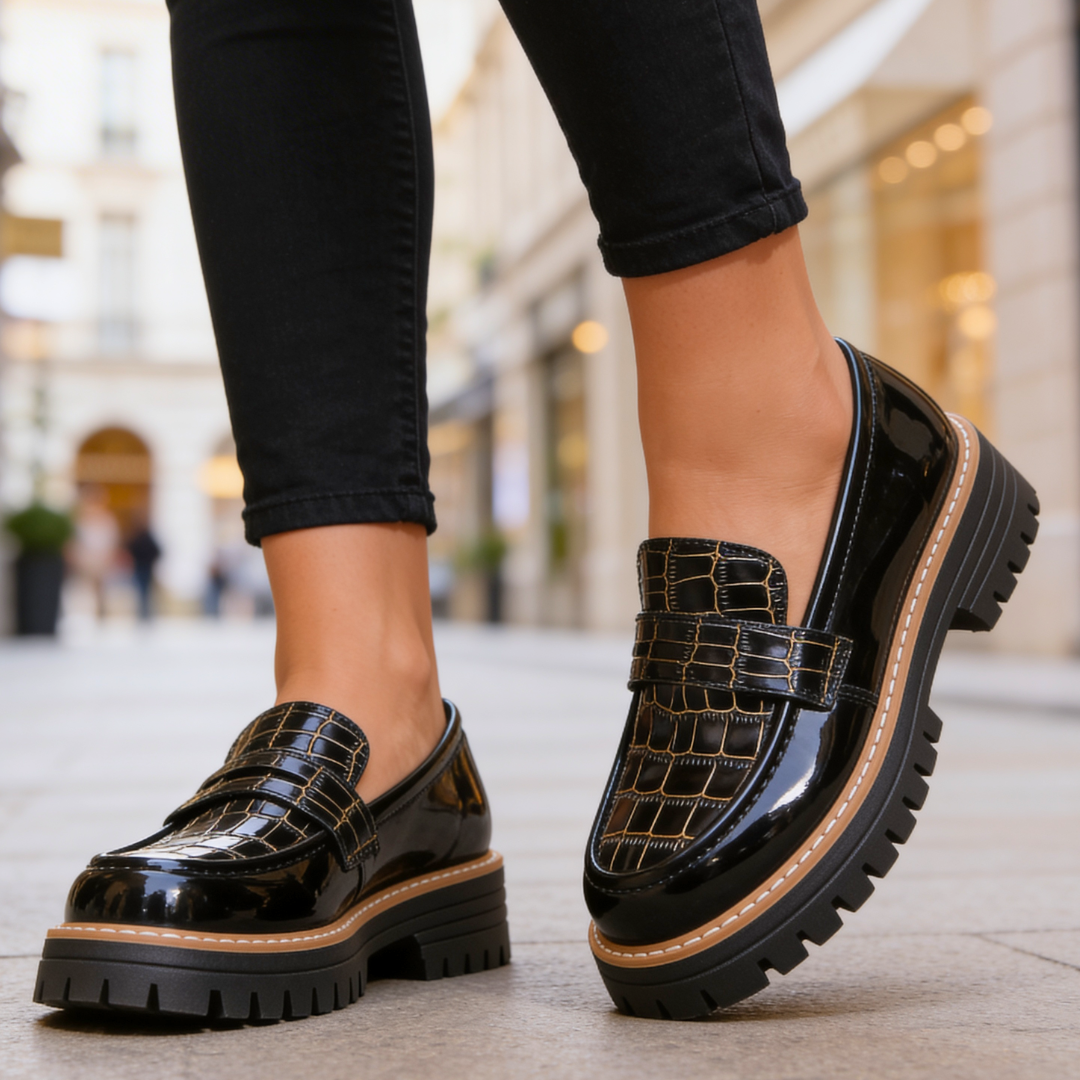 Harper Lane Gator Platform Loafers