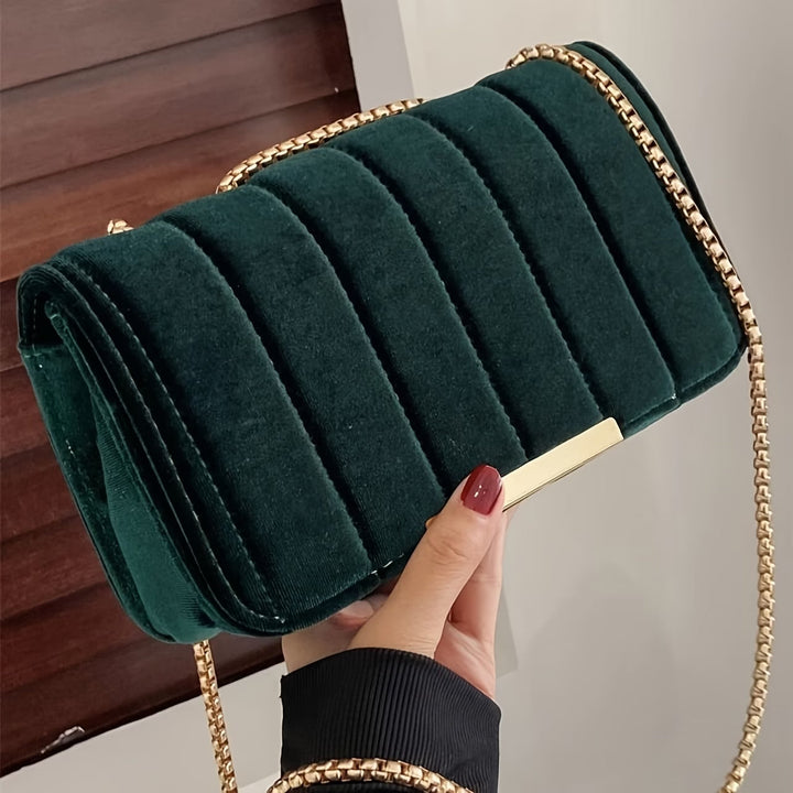Lana-Velvet Chain Clutch