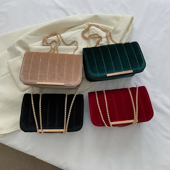 Lana-Velvet Chain Clutch