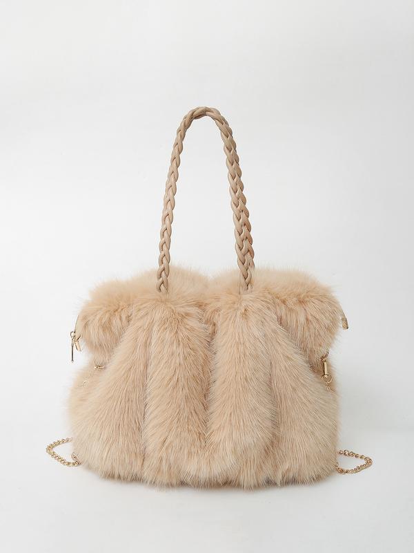 CHANEL™ - Versatile Plush Velvet Shoulder Tote Bag
