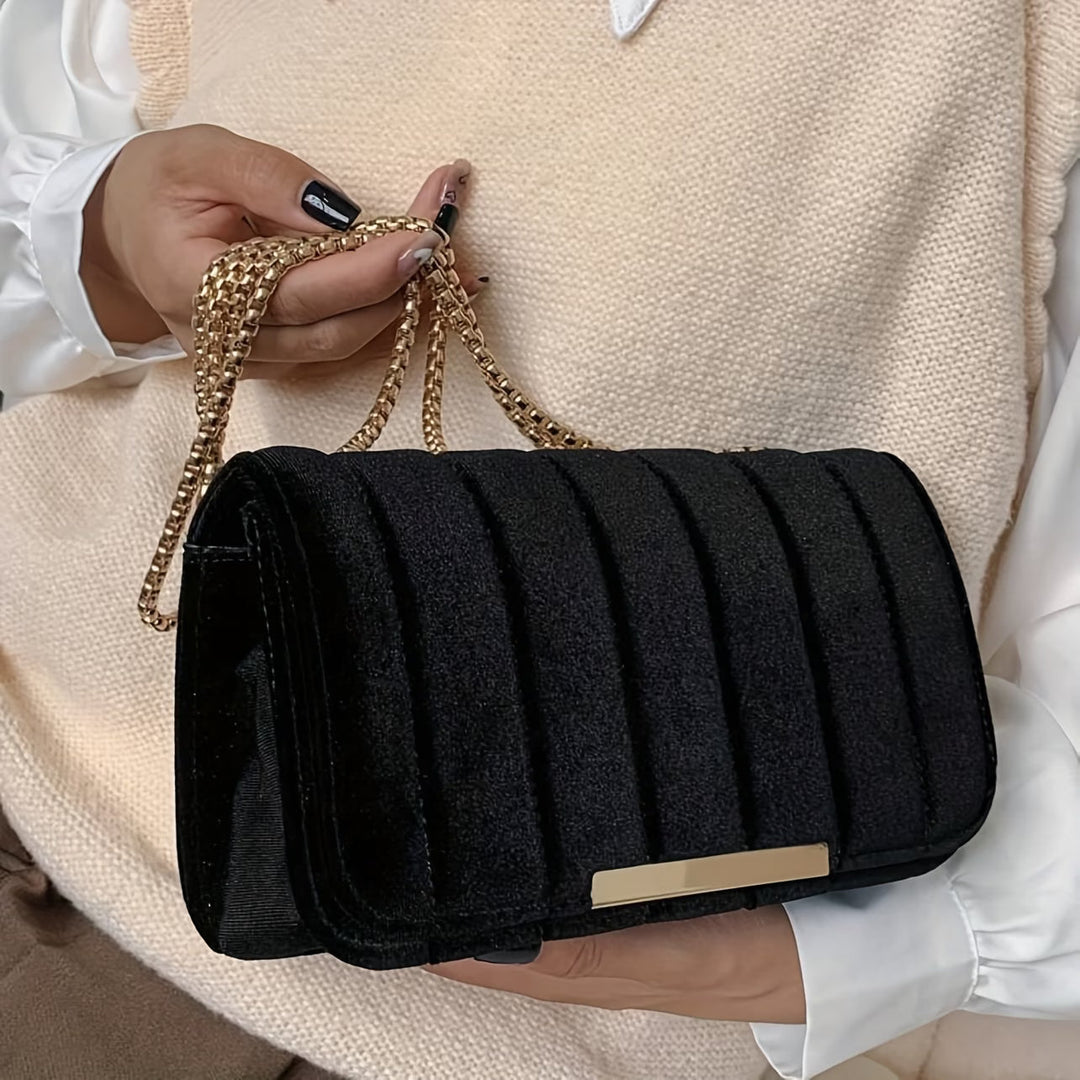 Lana-Velvet Chain Clutch