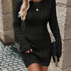 DAYANARA™ – Cable Knit Bodycon Sweater Dress with Round Neck for Fall & Winter