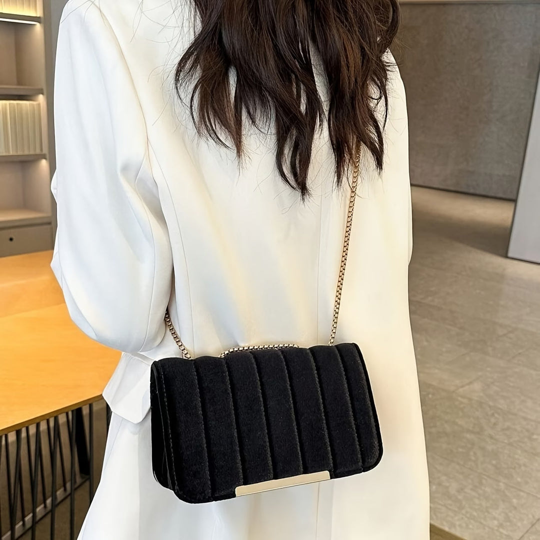 Lana-Velvet Chain Clutch