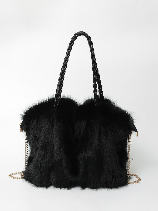 CHANEL™ - Versatile Plush Velvet Shoulder Tote Bag