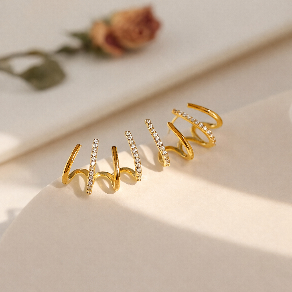 Giselle- Spiral Ear Cuff Earrings