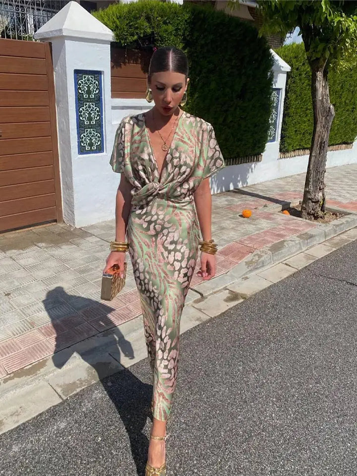 Cassy | Copper Midi Dress