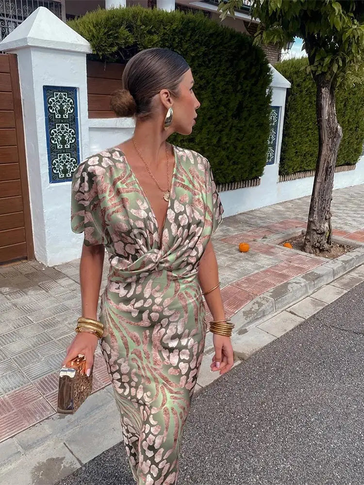 Cassy | Copper Midi Dress