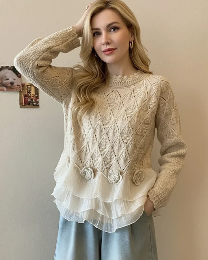 KARELY Ruffle Cardigan