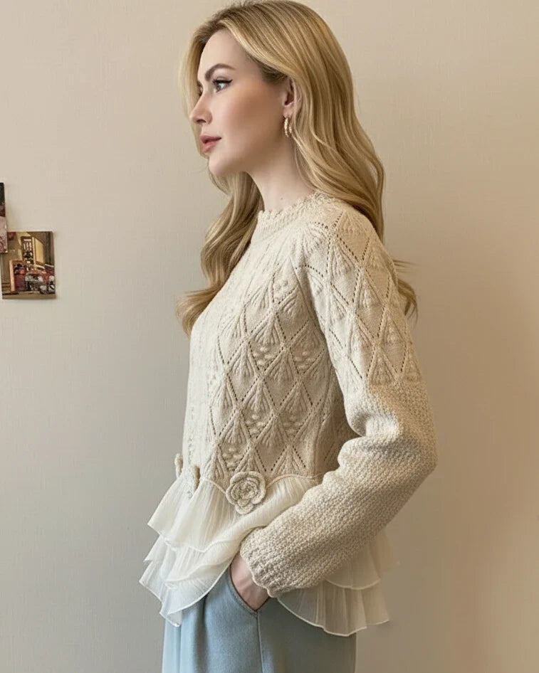 KARELY Ruffle Cardigan