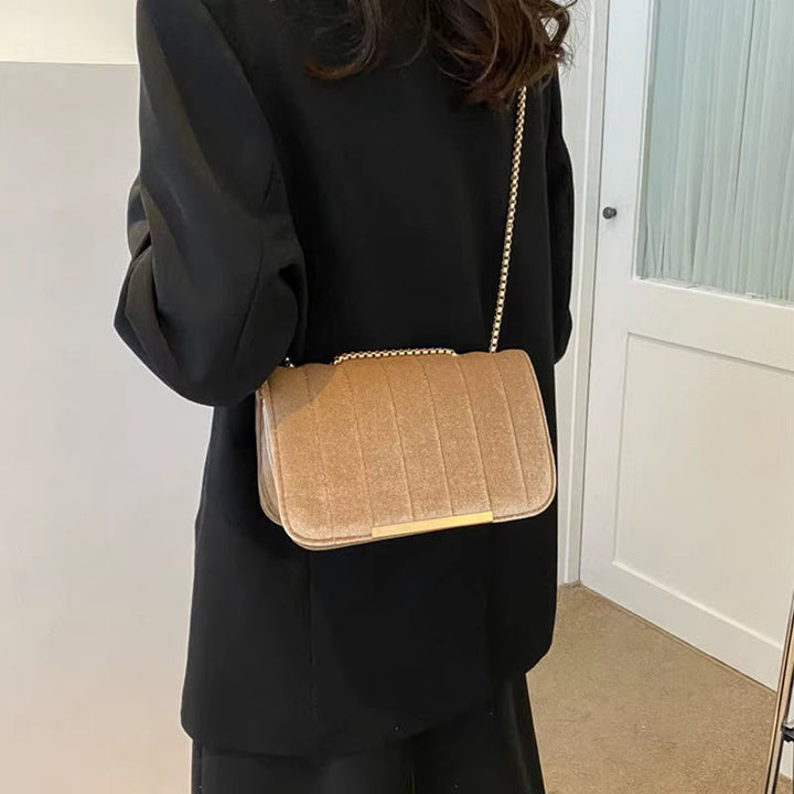 Lana-Velvet Chain Clutch