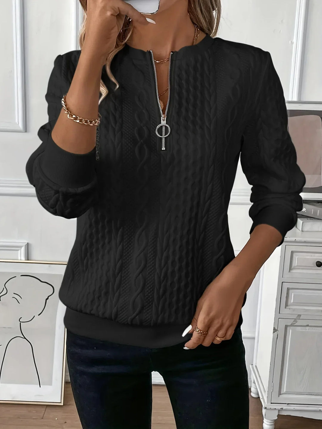 Angelica Zipper Sweatshirt – Stylish & Comfy