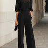 Angie Top And Wide-leg Pants Three-piece Set