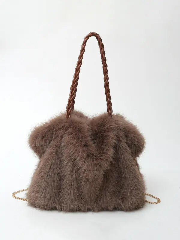 CHANEL™ - Versatile Plush Velvet Shoulder Tote Bag