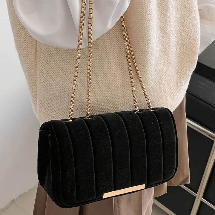 Lana-Velvet Chain Clutch