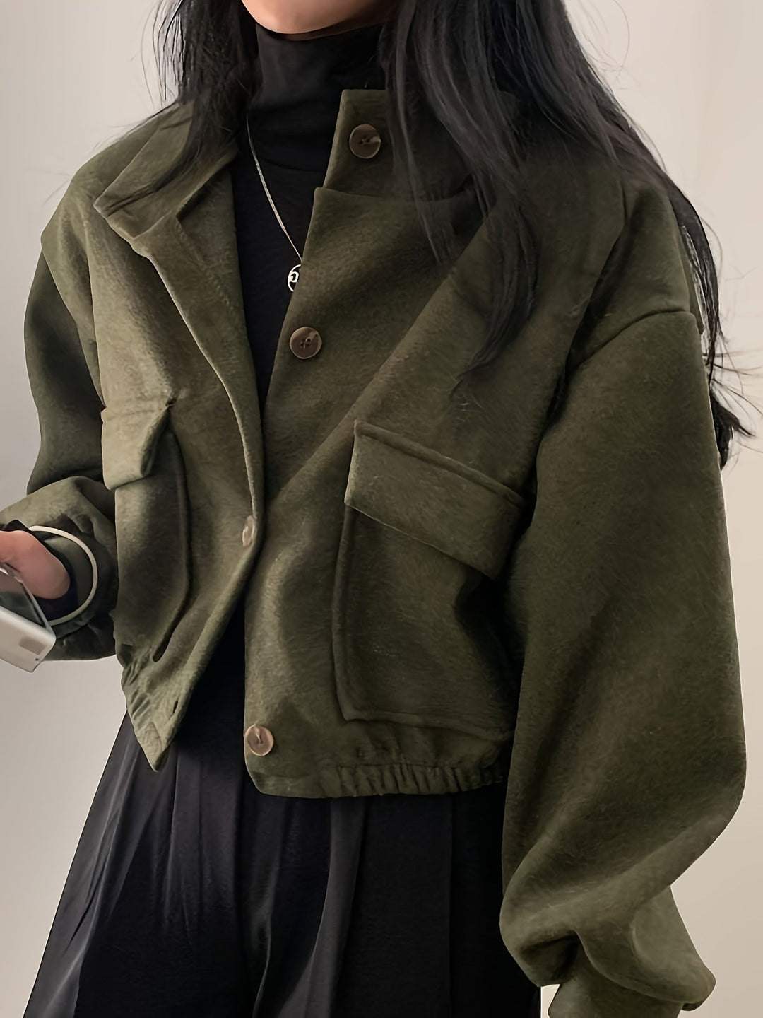 Stylish Cropped Utility Jacket