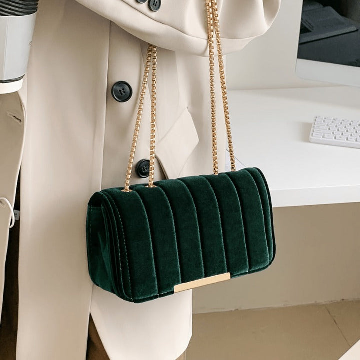 Lana-Velvet Chain Clutch