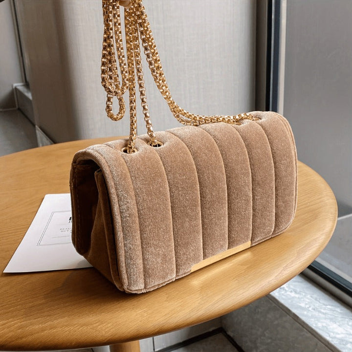 Lana-Velvet Chain Clutch