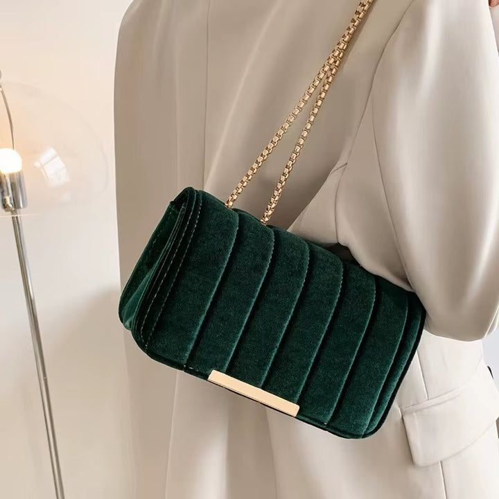 Lana-Velvet Chain Clutch