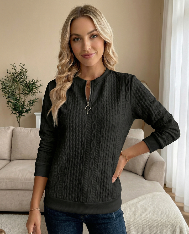 Angelica Zipper Sweatshirt – Stylish & Comfy